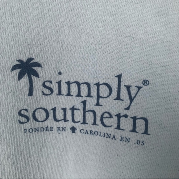 Simply Southern (M) Palm Tree Logo Tee - Light Baby Blue - Picture 2 of 7
